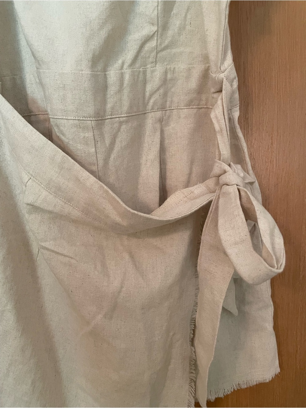Natural Linen Jumper Romper with Skirt Tie Size S/M. - Picture 3 of 11